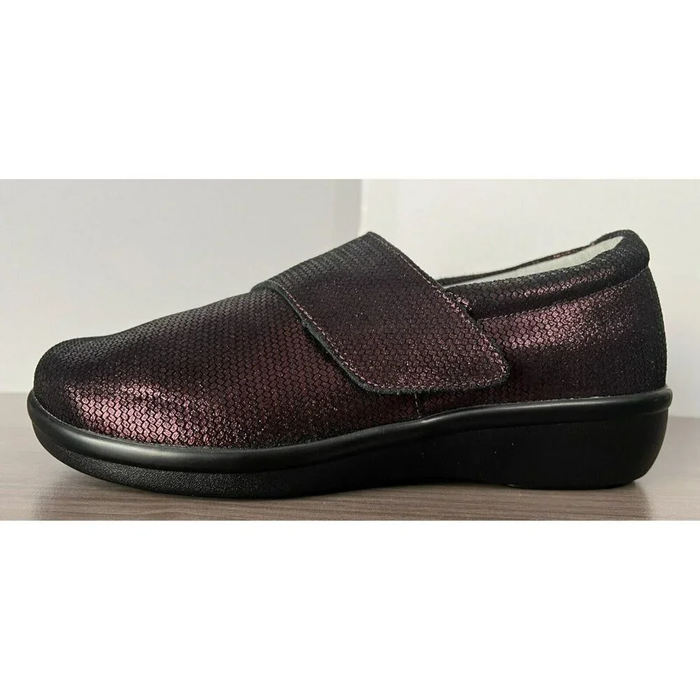 Alegria Lauryn Shoes Women's Size 38 W Wide Comfort‎ Burgundy Metallic LAU-302W